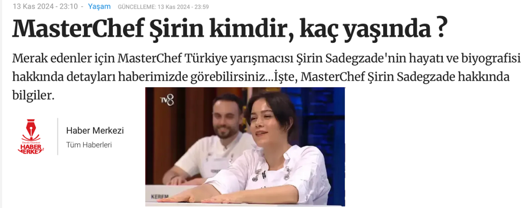 شیرین صادق زاده در مسابقه مسترشف ترکیه